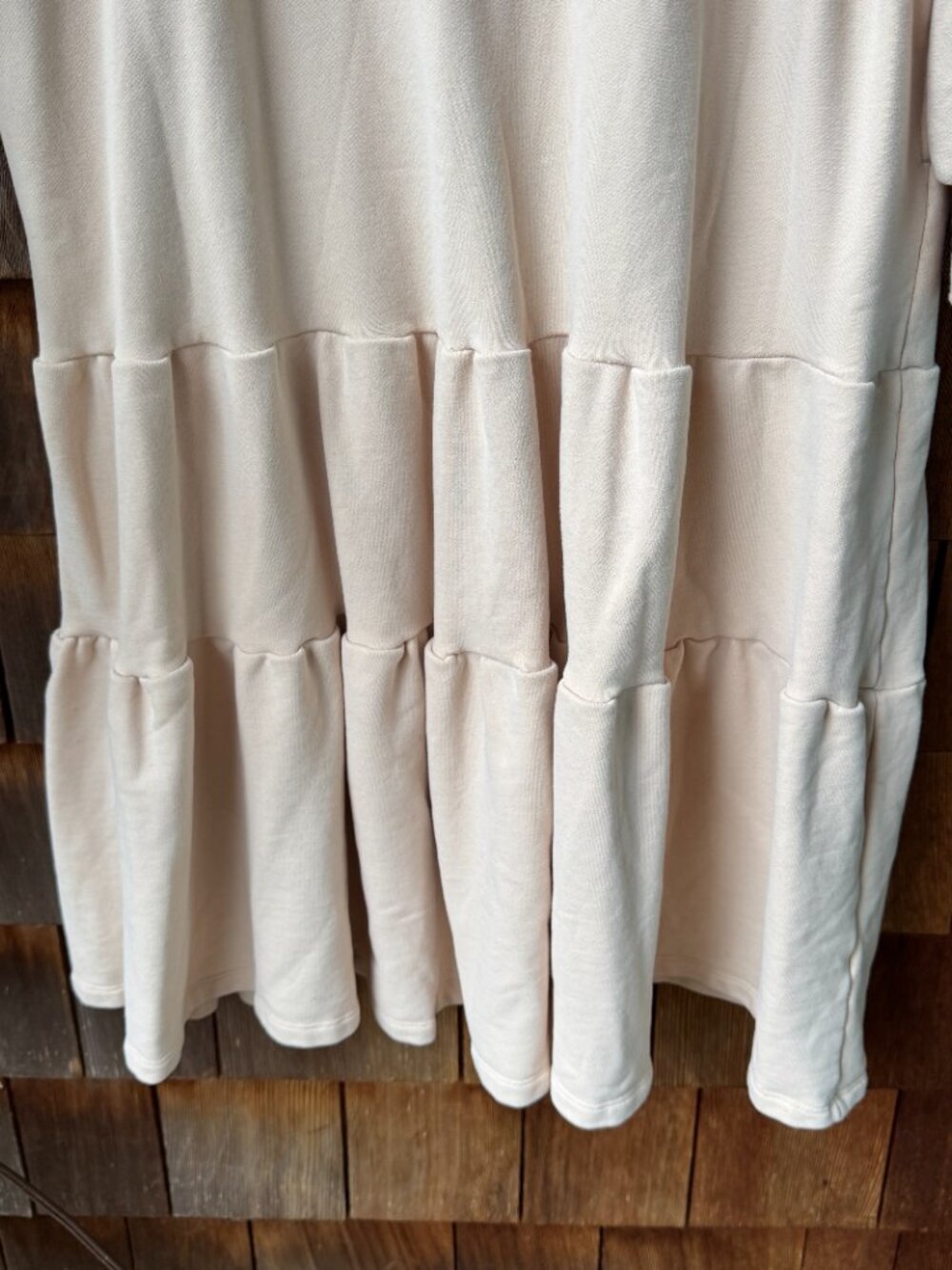 NAP Loungewear Cream Long Sleeve Cotton Tiered Sweatshirt Dress in Women's Large - Picture 8 of 14
